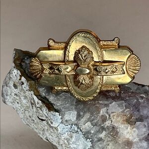 Vintage Victorian Gold Filled Bar Brooch with Silver Back Added